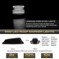 Vipmotoz 5pc Full Led Roof Cab Clearance Lights Lamps Compatible With 1984-1996 Ford F150 F250 F350 Pickup Chrome Housing Smoke