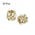 Uxcell Knurled Insert Nuts 50pcs M4 X 5mm L 6mm Od 3d Printing Brass Female Threadeds Heat Set Insert Embedment