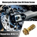 Uxcell 5 Set M10x1 25 Oil Drain Plug Bolt Screw With 10 Washer Universal For Car Motorcycle Gold Tone