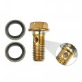 Uxcell 5 Set M10x1 25 Oil Drain Plug Bolt Screw With 10 Washer Universal For Car Motorcycle Gold Tone