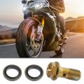 Uxcell 5 Set M10x1 25 Oil Drain Plug Bolt Screw With 10 Washer Universal For Car Motorcycle Gold Tone