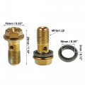 Uxcell 5 Set M10x1 25 Oil Drain Plug Bolt Screw With 10 Washer Universal For Car Motorcycle Gold Tone