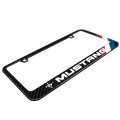 Ipick Image For Ford Mustang Red-white-blue Stripe Black Real Carbon Fiber License Plate Frame