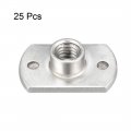 Uxcell M6 Carbon Steel Slab Base T-shaped 2 Projection Weld Nuts Pack Of 25