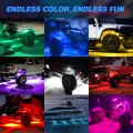 Mictuning Q1 Rgbw Led Rock Lights Pure Color 4 Pods Underglow Neon Multicolor Lighting With Wiring Switch Kit Bluetooth