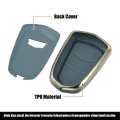 Car Key Fob Cover 5 Button Remote Case Tpu Full Protector Gray For Cadillac Xt5 2017-2020 Xts Escalade Ats Cts