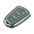 Car Key Fob Cover 5 Button Remote Case Tpu Full Protector Gray For Cadillac Xt5 2017-2020 Xts Escalade Ats Cts