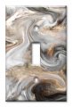 Art Plates Single Gang Toggle Switch 1 Metal Light Decorative Wall Plate Grey And Brown Swirl Marble Granite Print 