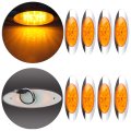 8pcs 16 Diodes Amber Len Light Ovral Led Side Marker Lights For Peterbilt 210 2012-2015 220 2013-2016 320 1988-2017 325 
