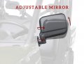 Adjustable Folding Side Mirrors For Polaris Ranger 500 570 Xp 900 2014 To 2023 Wide View Convex Rearview Mirror Pair Matte