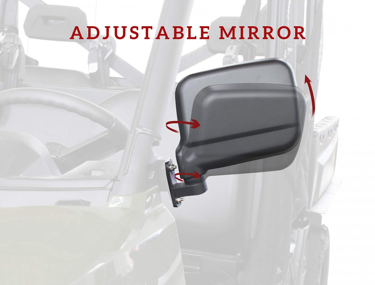 Adjustable Folding Side Mirrors For Polaris Ranger 500 570 Xp 900 2014 To 2023 Wide View Convex Rearview Mirror Pair Matte