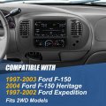 Front Dash Panel Bezel Trim Visor Compatible With Ford F-150 Expedition 2wd 1997-2004 Textured Grey