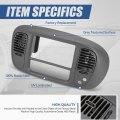 Front Dash Panel Bezel Trim Visor Compatible With Ford F-150 Expedition 2wd 1997-2004 Textured Grey