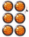 Blingbling 6 Sparkling 4 Amber Round Turn Tail Parking Signal Led Light For Truck Trailer Rv W Plug Grommet 