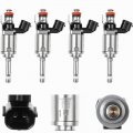 Set Of 4pcs Fuel Injectors Fj1208 16450-5la-a01 16010-5la-305 Replacement For Honda013-2017 Accord 2015-2017 Crv 2 4l Acura