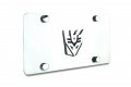 Jr2 3d Decepticon Metal Badge Stainless Steel Mirror Chrome License Plate Free Caps 