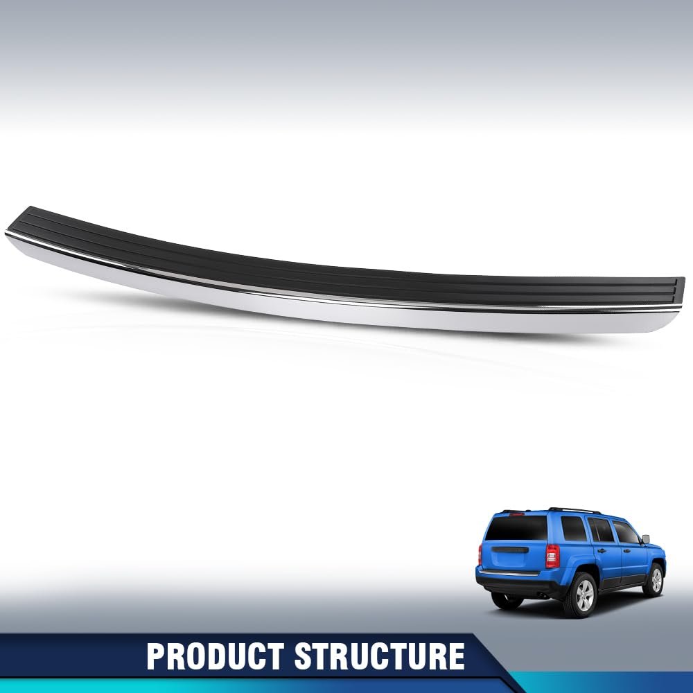 Rear Bumper Step Pad Face Bar Trim Molding For Jeep Compass Patriot 2011-2017 Fit Model With Chrome Without Black Spear