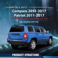 Rear Bumper Step Pad Face Bar Trim Molding For Jeep Compass Patriot 2011-2017 Fit Model With Chrome Without Black Spear