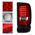 Amerilite For 94-01 Dodge Ram 1500 2500 3500 Crystal Red Led Brake Tail Lights Set Passenger And Driver Side