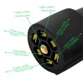 7-way 7-pin Trailer Extension Cord-4ft 7 Blade Plug Double Prongs Connector