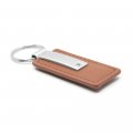 Au-tomotive Gold Rectangular Leather Key Chain For Ford F-150 Brown