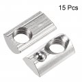 Uxcell M8 T Slot Nuts Roll In Spring T-nut With Ball Carbon Steel For 3030 Series Aluminum Extrusion Profile Rail 8mm 15pcs