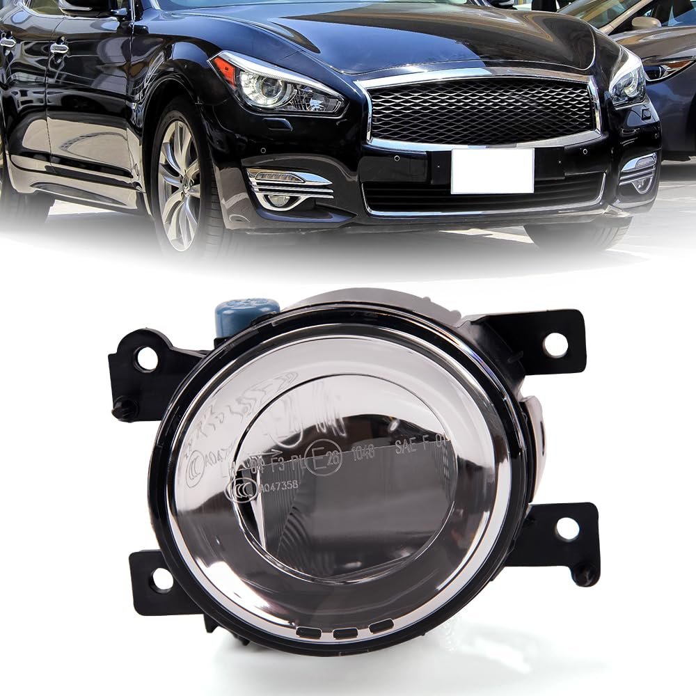 Right Front Bumper Fog Light Assembly For 2016 2017 Infiniti Q50 Qx50 Qx60 And 2015 Qx80 Halogen Driving Lamp Clear Lens Inside