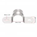 Uxcell 15mm 0 6 Rigid Pipe Strap 2 Holes Tube Straps 201 Stainless Steel Tension Clip Clamp 45pcs