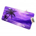 Graphics More Purple Sunset Beach Palm Tree Hawaii Paradise Novelty Metal Vanity Tag License Plate