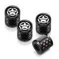 Ipick Image For Jeep Willys Star Logo In Black On Real Carbon Fiber Barrel Aluminum Tire Valve Stem Caps