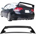 Wflnhb Replacement For 06-11 Honda Civic Sedan Mu Abs Painted Glossy Black Trunk Boot Lip Rear Spoiler Wing Deck Lid