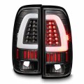 Akkon For 1997-2003 Ford F150 1999-07 F-series Super Duty Led Tube Style Black Taillights Taillamp Pair Set 