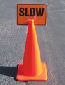 Accuform Signs Fbc780 Plastic Traffic Cone Top Warning Sign Legend Event Parking 10 Length X 14 Width 0 060 Thickness Black On 