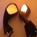 Turn Signal Side Mirrors For Aprilia Rsv 1000 Factory 2004 2008 And Mille R 2007 Matte Black Convex Glass Mirror Set Left Right