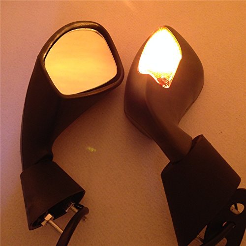 Turn Signal Side Mirrors For Aprilia Rsv 1000 Factory 2004 2008 And Mille R 2007 Matte Black Convex Glass Mirror Set Left Right
