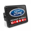 Ipick Image Compatible With Ford Power-stroke Diesel Uv Graphic Carbon Fiber Look Metal Face-plate On Abs Plastic 2 Tow Hitch