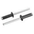 Aluminum Blind Rivets 5mm X 16mm 13 64 5 8 Open End Rivet Flat Round Head For Joining Metal Plate Leather Black 25 Pcs 