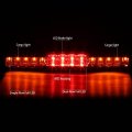 Compatible With Silverado Sierra Gmt800 Chrome Housing Blue Led Cab Roof Running Light Dual Row Red 3rd Brake