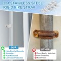 24pcs 10mm 3 8 One Hole Rigid Pipe Strap 304 Stainless Steel Conduit Clamp Thicken U Bracket Heavy Duty With Self-tapping
