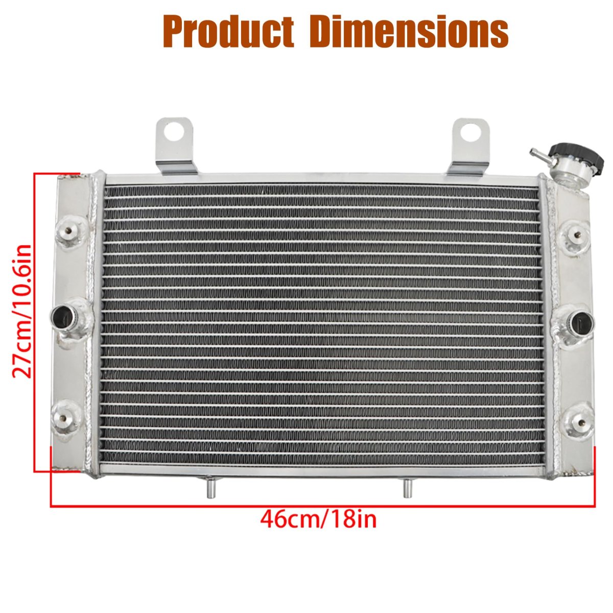Aluminum Radiator With Cap For Yamaha Rhino 700 Yxrf 2008 2013 Replacement 5b4 E2461 00 00