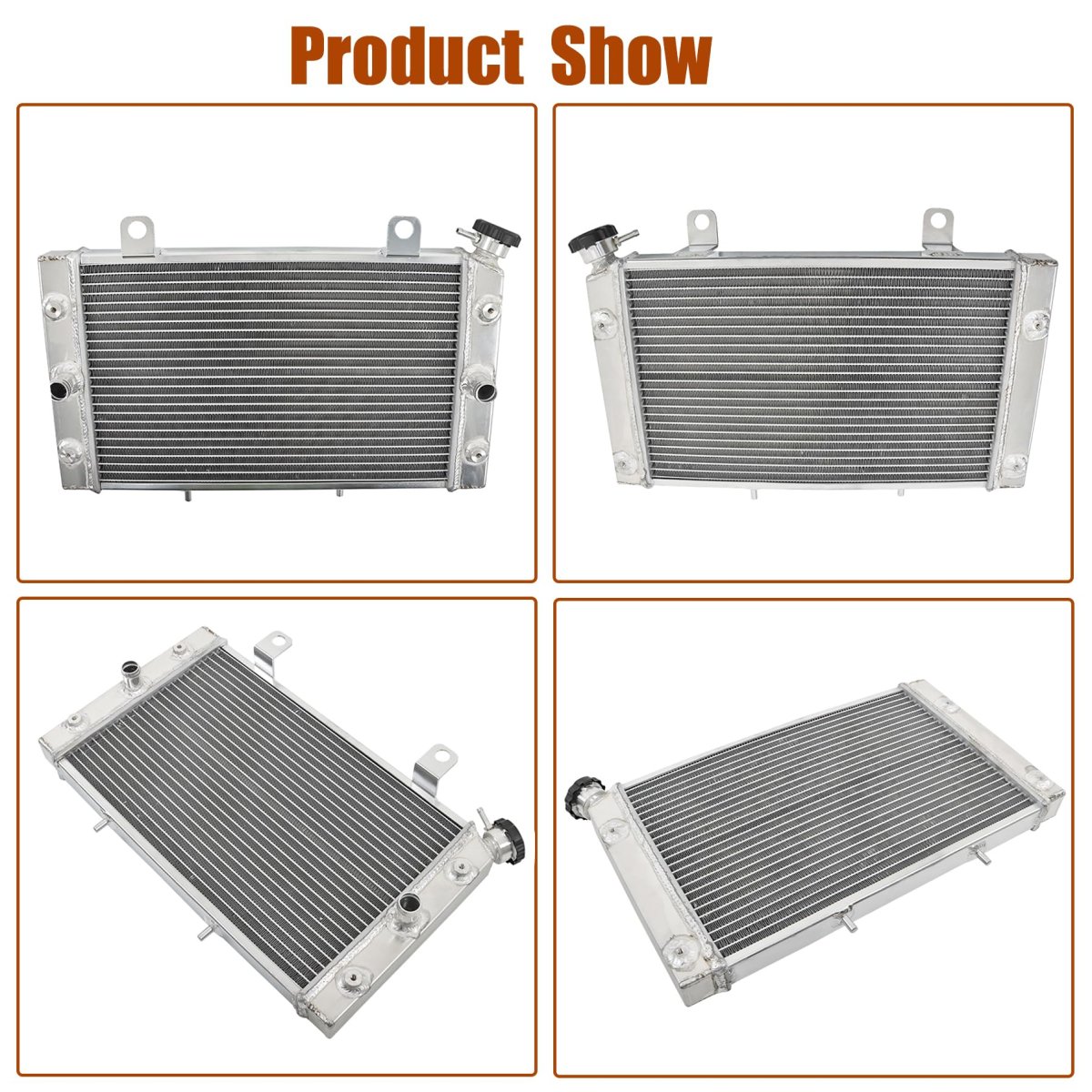 Aluminum Radiator With Cap For Yamaha Rhino 700 Yxrf 2008 2013 Replacement 5b4 E2461 00 00