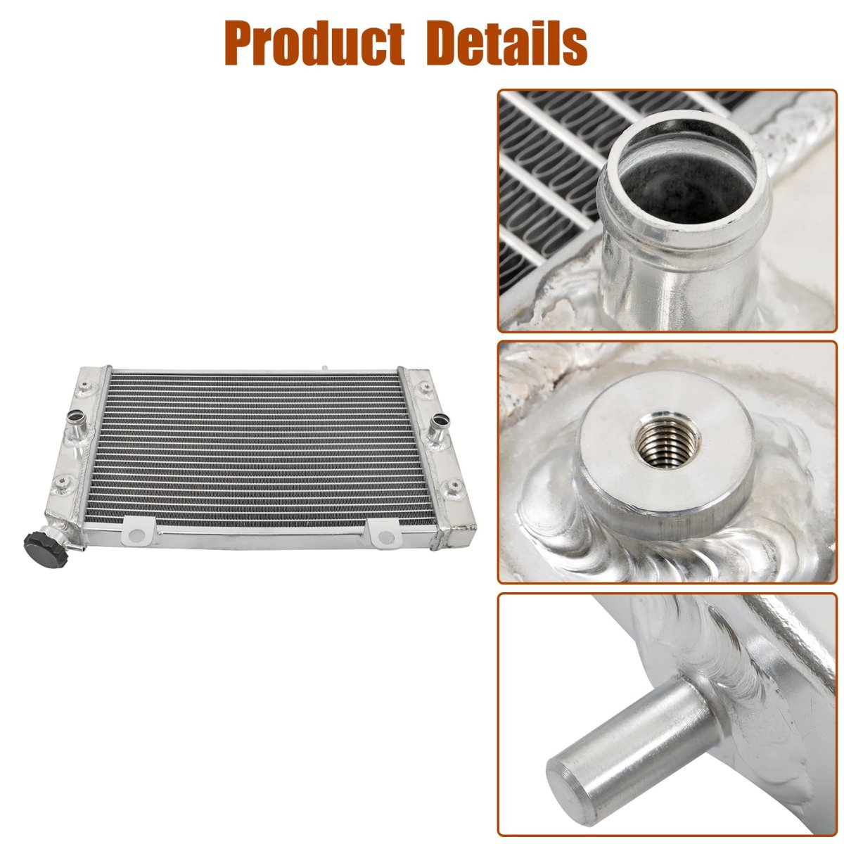 Aluminum Radiator With Cap For Yamaha Rhino 700 Yxrf 2008 2013 Replacement 5b4 E2461 00 00