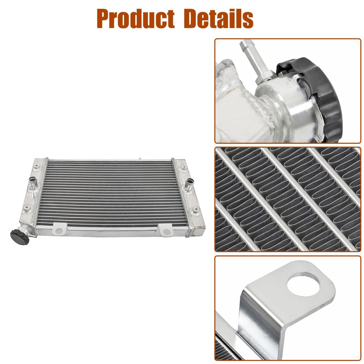 Aluminum Radiator With Cap For Yamaha Rhino 700 Yxrf 2008 2013 Replacement 5b4 E2461 00 00