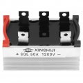 3 Phase Bridge Rectifier 50 Amp 1200v Ac To Dc High Power Silicon Full Diode 5 Terminal Module With Heatsink