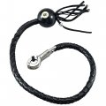 Dream Apparel 36 Leather Motorcycle Get Back Whip For Handlebar Fringed Biker With Pool Ball Black