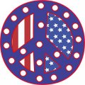 Stickertalk Patriotic Peace Symbol Vinyl Sticker 4 Inches By 