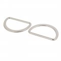 Uxcell 50mm Inner Width Zinc Alloy Flat Typed D Welded Ring Silver Tone 10pcs