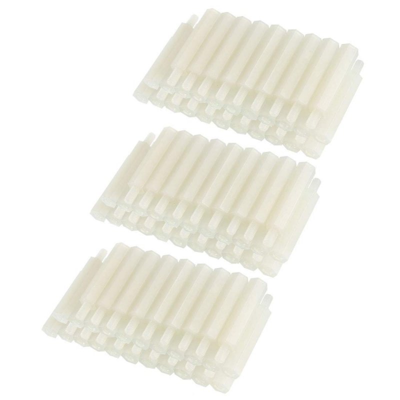 130pcs M3 25 6mm Male Thread Nylon Hex Standoff Spacer Screws Pcb Pillar