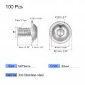 Uxcell Flanged Button Head Socket Cap Screws M4 6mm Hex Drive 304 Stainless Steel Fasteners Bolts Fully Threaded Machine Screw