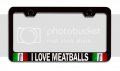 I Love Meatballs Italian Italy Black Metal License Plate Frame Heavy Duty Stainless Steel Tag Holder For Us And Canada Vehicles 